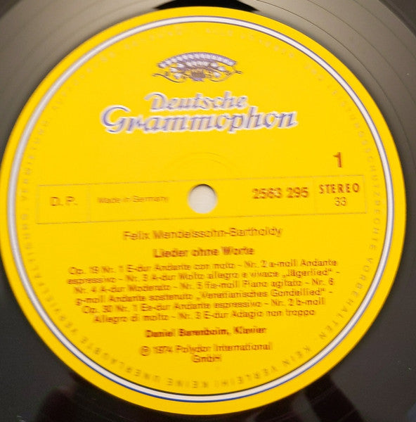 Felix Mendelssohn-Bartholdy, Daniel Barenboim – Lieder Ohne Worte (3xLP) LP vinyl record, image 5 of 10