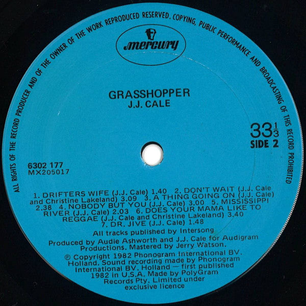 J.J. Cale – Grasshopper LP vinyl record, image 4 of 4