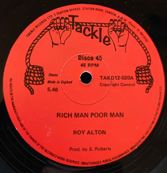 Roy Alton – Rich Man Poor Man 12" vinyl record, image 1 of 2
