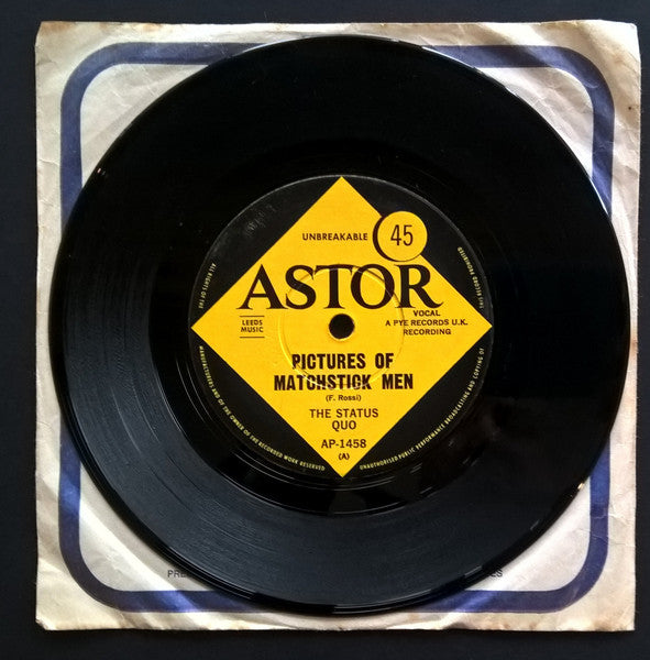 Status Quo – Pictures Of Matchstick Men 7" vinyl record, image 3 of 4