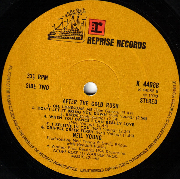 Neil Young – After The Gold Rush LP vinyl record, image 3 of 3