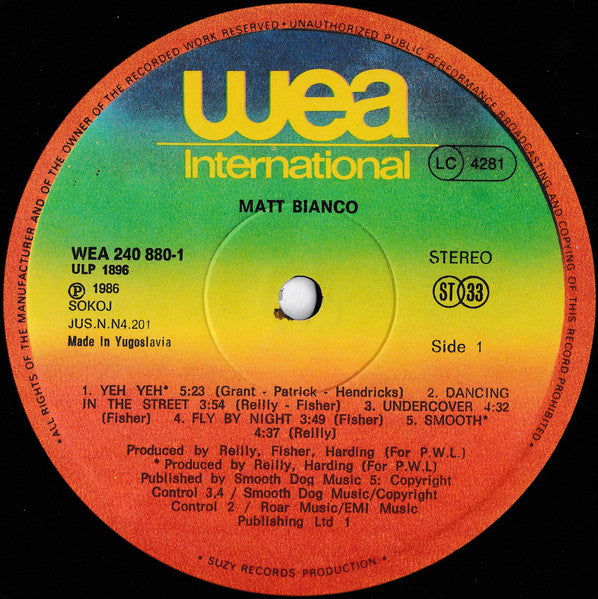 Matt Bianco – Matt Bianco LP vinyl record, image 3 of 6
