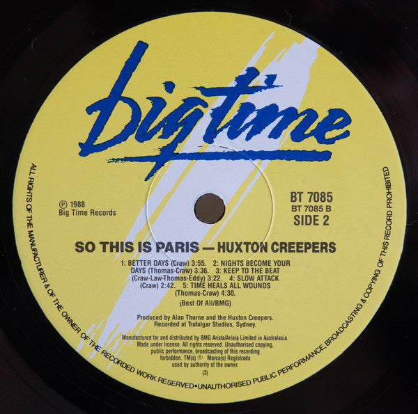 Huxton Creepers – So This Is Paris LP vinyl record, image 4 of 4