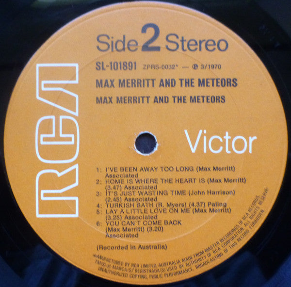 Max Merritt And The Meteors – Max Merritt & The Meteors LP vinyl record, image 5 of 5