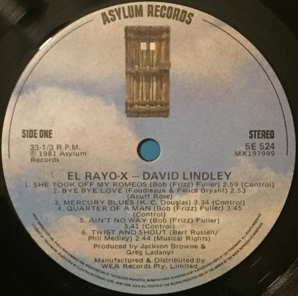David Lindley – El Rayo-X LP vinyl record, image 5 of 6
