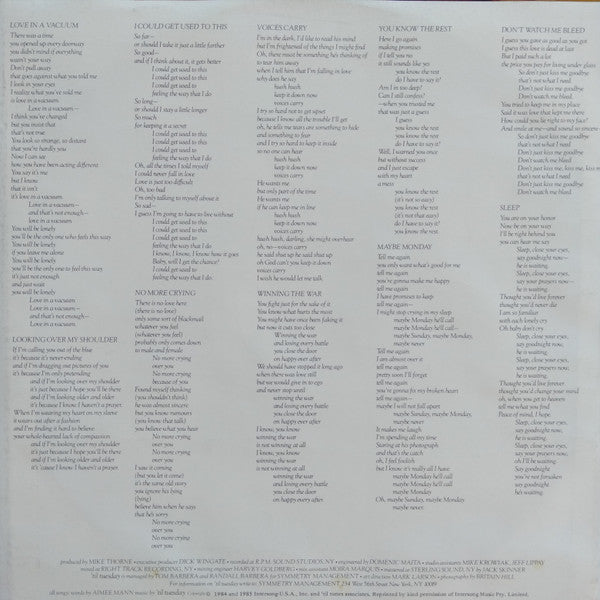 'Til Tuesday – Voices Carry LP vinyl record, image 4 of 6