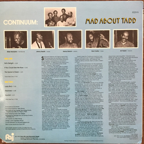 Continuum – Mad About Tadd LP vinyl record, image 2 of 4