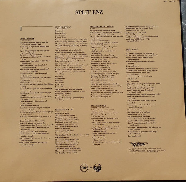 Split Enz – Time And Tide LP vinyl record, image 3 of 7