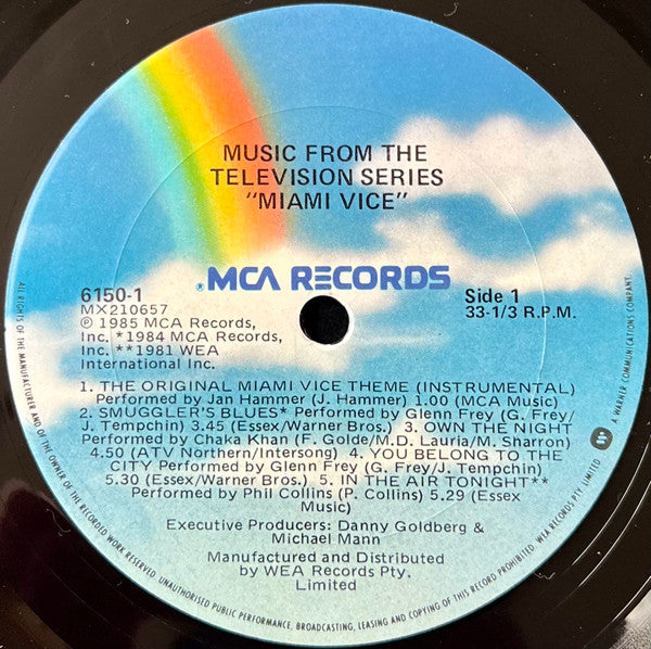 Various – Miami Vice (Music From The Television Series) LP vinyl record, image 3 of 4