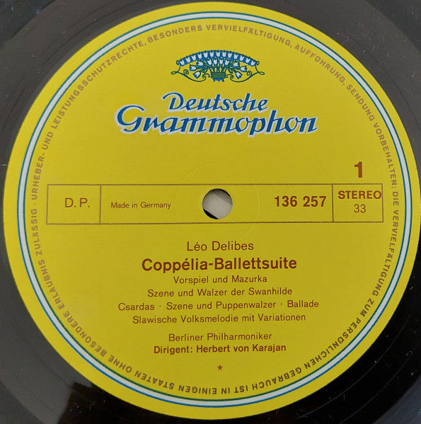 Léo Delibes, Frédéric Chopin, Roy Douglas, Berliner Philharmoniker, Herbert von Karajan – Coppelia-Ballettsuite / Les Sylphides LP vinyl record, image 3 of 4