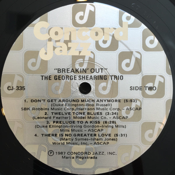 George Shearing Trio, Ray Brown, Marvin "Smitty" Smith – Breakin' Out LP vinyl record, image 4 of 4