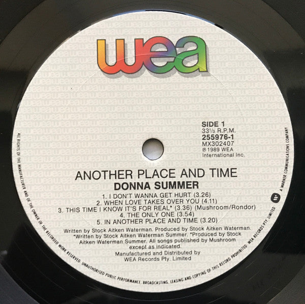 Donna Summer – Another Place And Time LP vinyl record, image 5 of 6