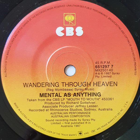 Mental As Anything – Love Me Tender 7" vinyl record, image 4 of 4