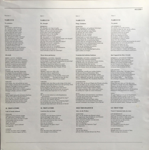 Giuseppe Verdi, Staatskapelle Dresden, Chor der Staatsoper Dresden, Silvio Varviso – Verdi Opera Choruses - Aïda • Macbeth • Il Trovatore • Nabucco • Otello • I Lombardi • Don Carlos LP vinyl record, image 5 of 5
