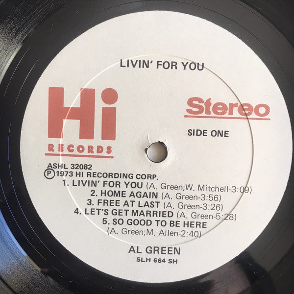 Al Green – Livin' For You LP vinyl record, image 3 of 4