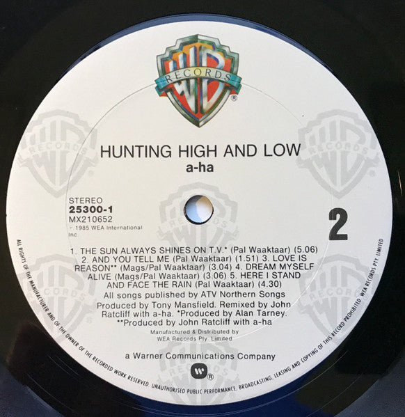 a-ha – Hunting High And Low LP vinyl record, image 6 of 7