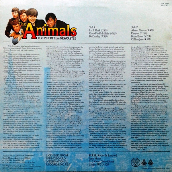 The Animals – In Concert From Newcastle LP vinyl record, image 2 of 4
