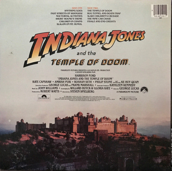 John Williams – Indiana Jones And The Temple Of Doom (The Original Motion Picture Soundtrack) LP vinyl record, image 2 of 7