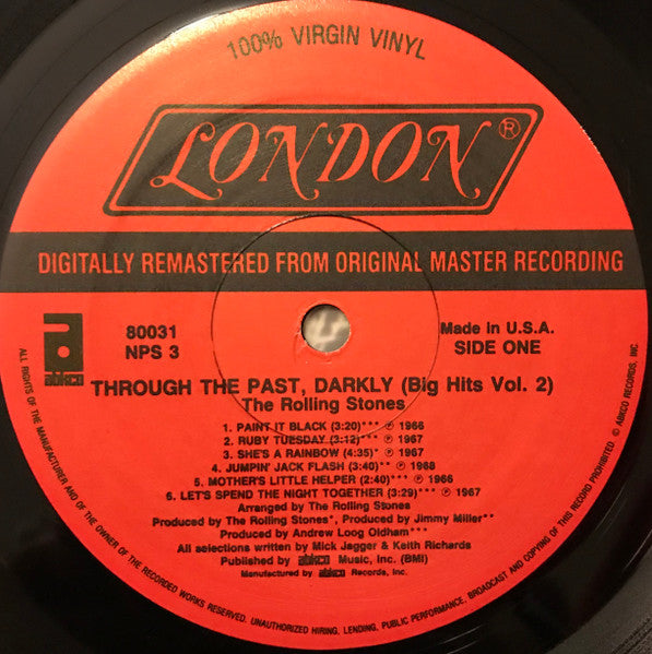 The Rolling Stones – Through The Past, Darkly (Big Hits Vol. 2) LP vinyl record, image 3 of 4