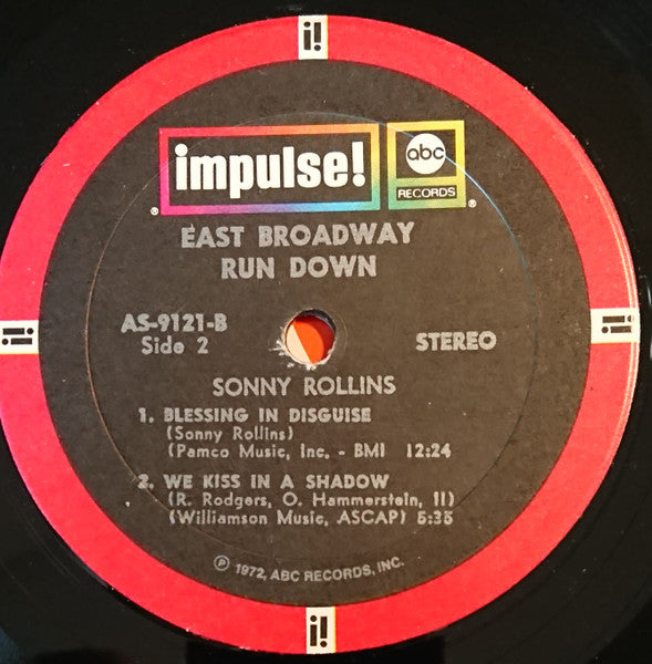 Sonny Rollins – East Broadway Run Down LP vinyl record, image 6 of 6