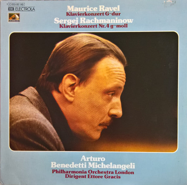 Maurice Ravel, Sergei Rachmaninoff, Arturo Benedetti Michelangeli, Philharmonia Orchestra, Ettore Gracis – Klavierkonzert In G-Dur / Klavierkonzert Nr.4 In G-Moll LP vinyl record, image 1 of 4