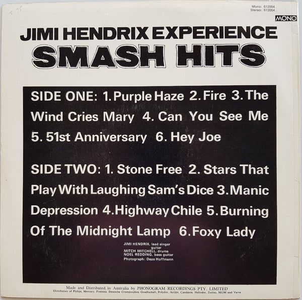 The Jimi Hendrix Experience – Smash Hits LP vinyl record, image 2 of 4
