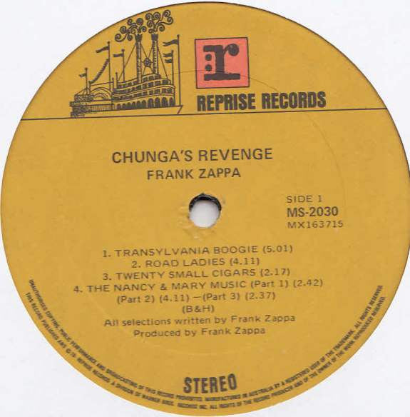 Frank Zappa – Chunga's Revenge LP vinyl record, image 3 of 6