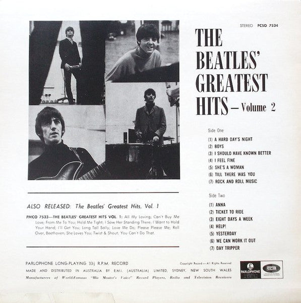The Beatles – Greatest Hits Volume 2 LP vinyl record, image 2 of 4