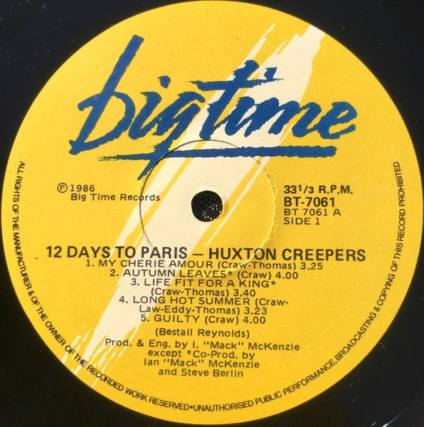 Huxton Creepers – 12 Days To Paris LP vinyl record, image 2 of 4