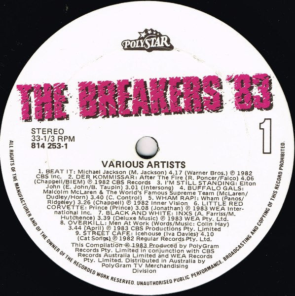Various – The Breakers '83 LP vinyl record, image 3 of 5