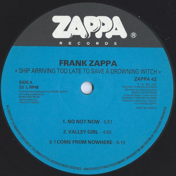 Frank Zappa – Ship Arriving Too Late To Save A Drowning Witch LP vinyl record, image 3 of 6
