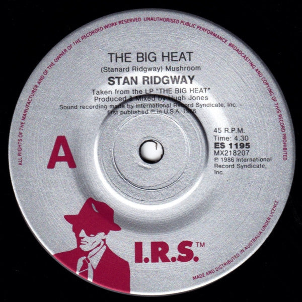 Stan Ridgway – The Big Heat 7" vinyl record, image 3 of 4