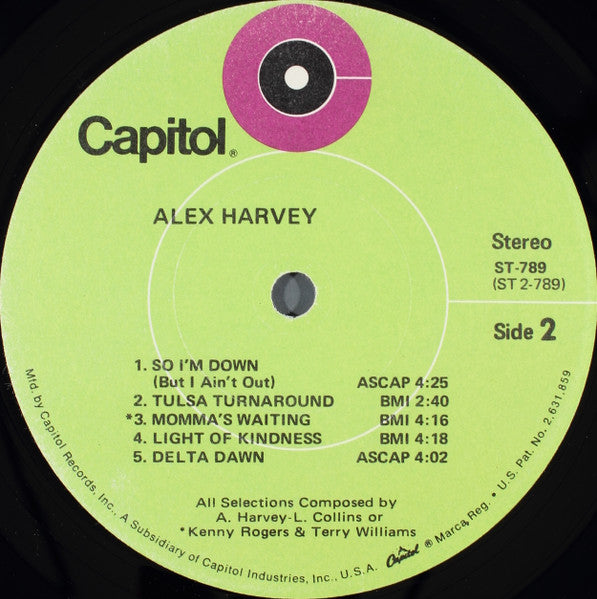 Alex Harvey – Alex Harvey LP vinyl record, image 4 of 4