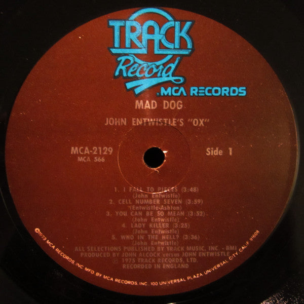 John Entwistle's Ox – Mad Dog LP vinyl record, image 3 of 9
