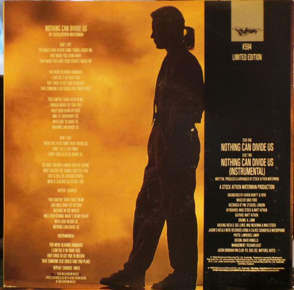 Jason Donovan – Nothing Can Divide Us 7" vinyl record, image 2 of 4