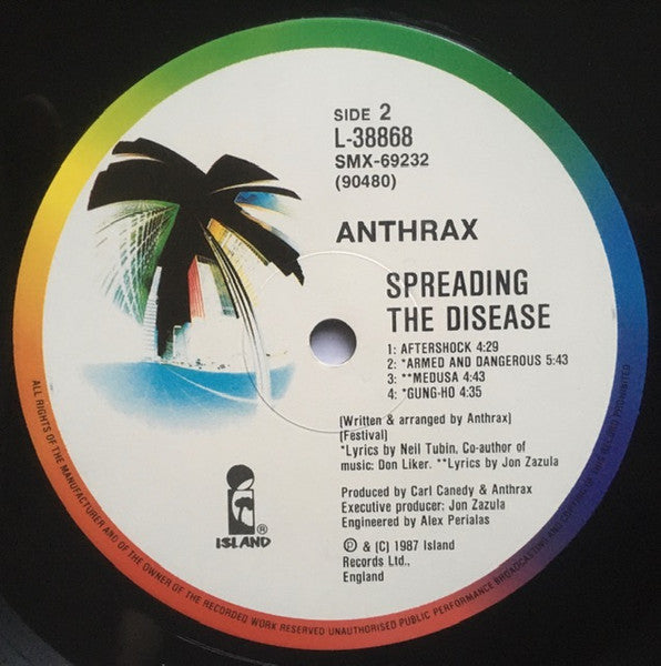 Anthrax – Spreading The Disease LP vinyl record, image 4 of 6