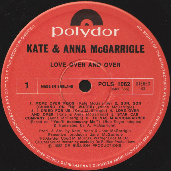 Kate & Anna McGarrigle – Love Over And Over LP vinyl record, image 3 of 4