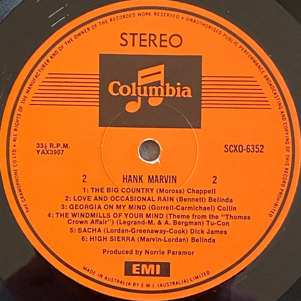 Hank Marvin – Hank Marvin LP vinyl record, image 4 of 4