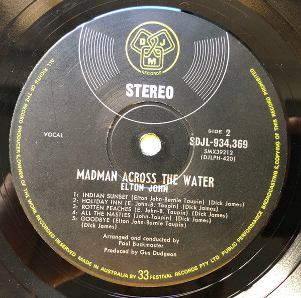 Elton John – Madman Across The Water LP vinyl record, image 5 of 10