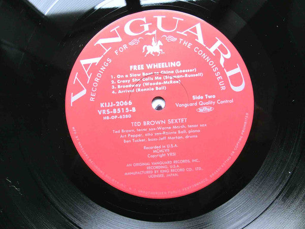 The Ted Brown Sextet, Warne Marsh, Art Pepper – Free Wheeling LP vinyl record, image 4 of 7