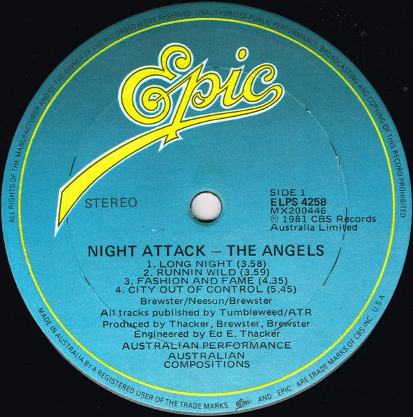 The Angels – Night Attack LP vinyl record, image 5 of 6