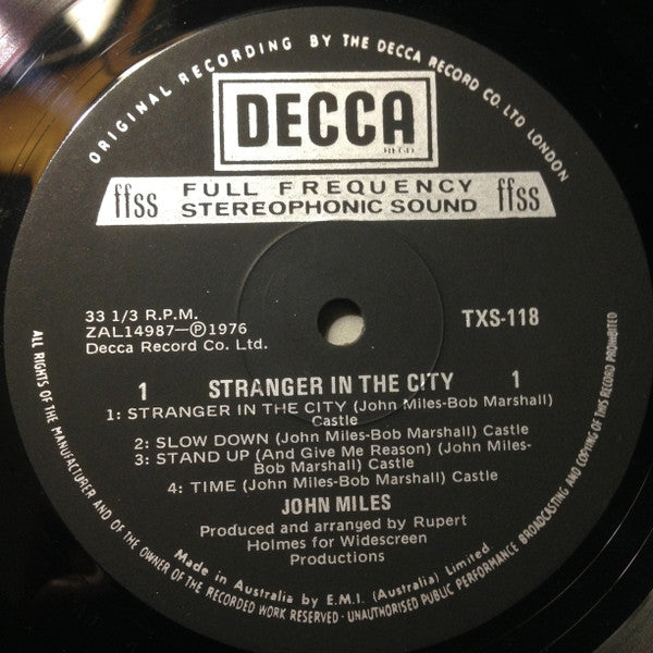 John Miles – Stranger In The City LP vinyl record, image 5 of 6
