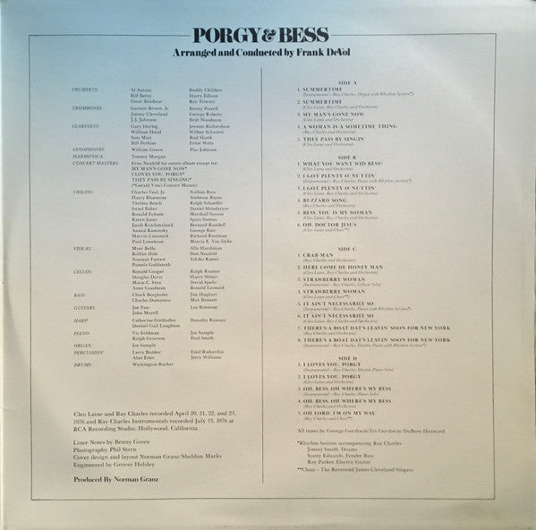 Ray Charles, Cleo Laine – Porgy & Bess (2xLP) LP vinyl record, image 5 of 10
