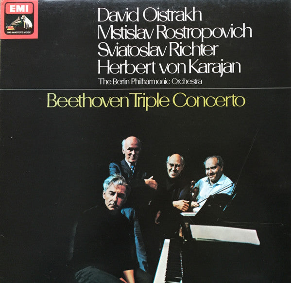David Oistrach, Mstislav Rostropovich, Sviatoslav Richter, Herbert Von Karajan, Berliner Philharmoniker, Ludwig van Beethoven – Triple Concerto LP vinyl record, image 1 of 6
