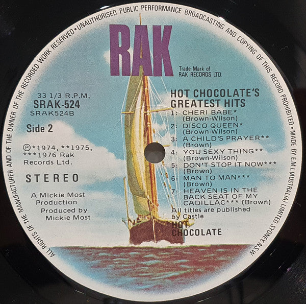 Hot Chocolate – XIV Greatest Hits LP vinyl record, image 3 of 4