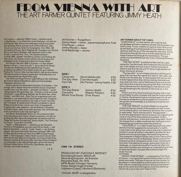Art Farmer Quintet, Jimmy Heath – From Vienna With Art LP vinyl record, image 2 of 6