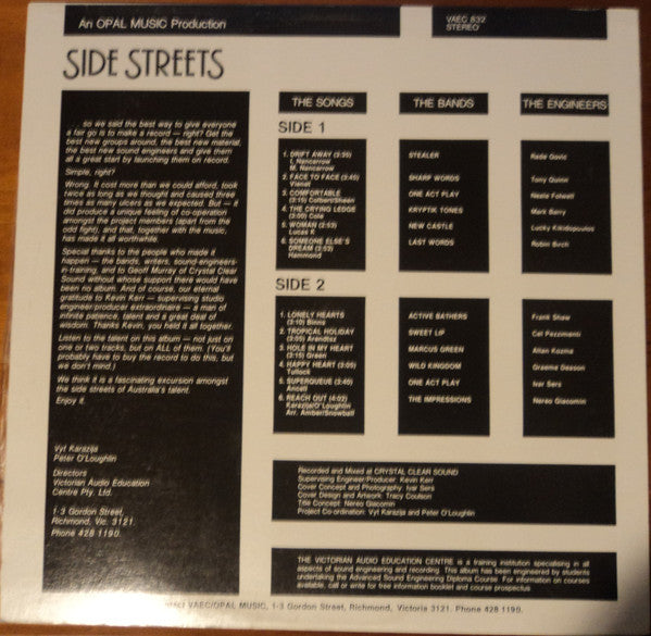 Various – Side Streets LP vinyl record, image 2 of 4