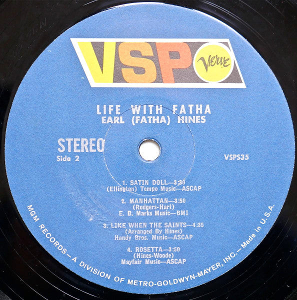 Earl Hines – Life With Fatha LP vinyl record, image 4 of 4