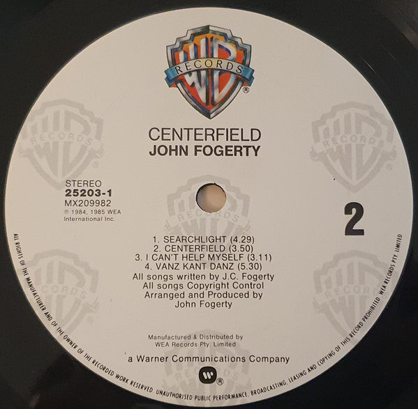 John Fogerty – Centerfield LP vinyl record, image 4 of 6