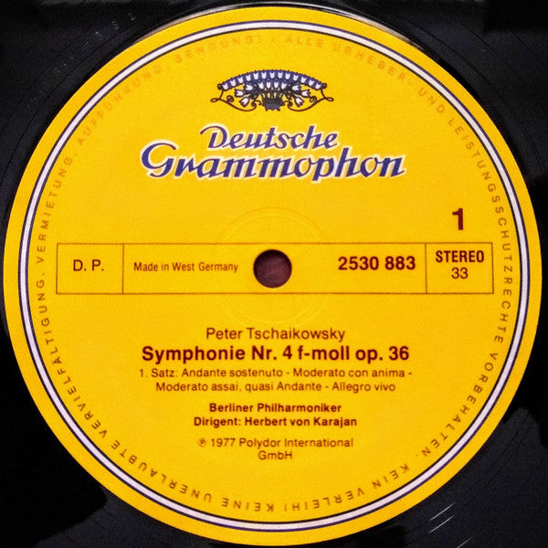 Pyotr Ilyich Tchaikovsky, Berliner Philharmoniker, Herbert von Karajan – Symphonie Nr. 4 LP vinyl record, image 3 of 4